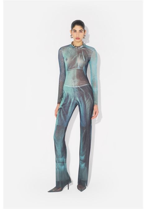 pantaloni mesh printed médaillon donna indigo JEAN PAUL GAULTIER | 25/03-W-TR019-M004P5557